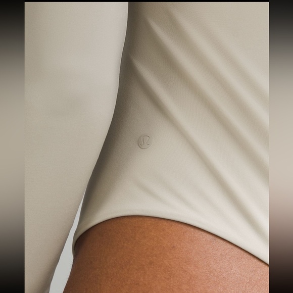 New Lululemon wundermost ultra soft Nulu long sleeve one shoulder body suit tan - Picture 5 of 6